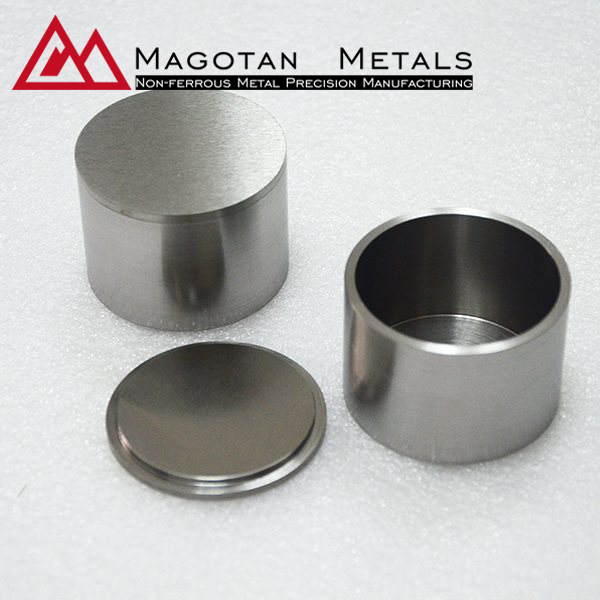 High purity tungsten crucible with lid